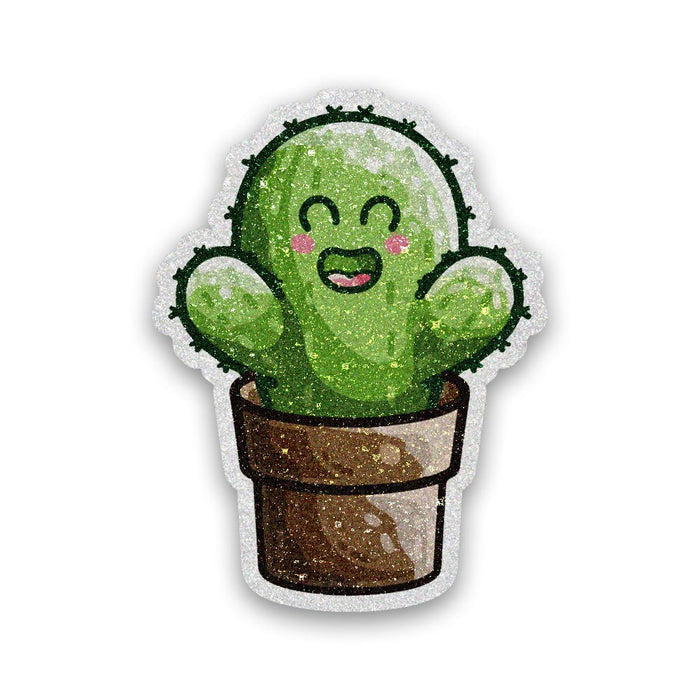 Cute Cactus Glitter Sticker - Glitter Stickers | STICK IT UP