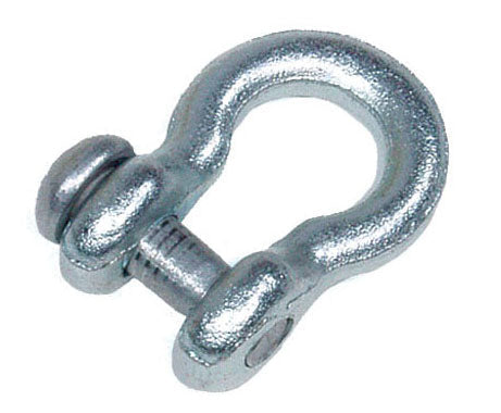 Heavy-duty galvanized steel D Shackle with threaded pin, secure swing set hardware connector for chains and ropes