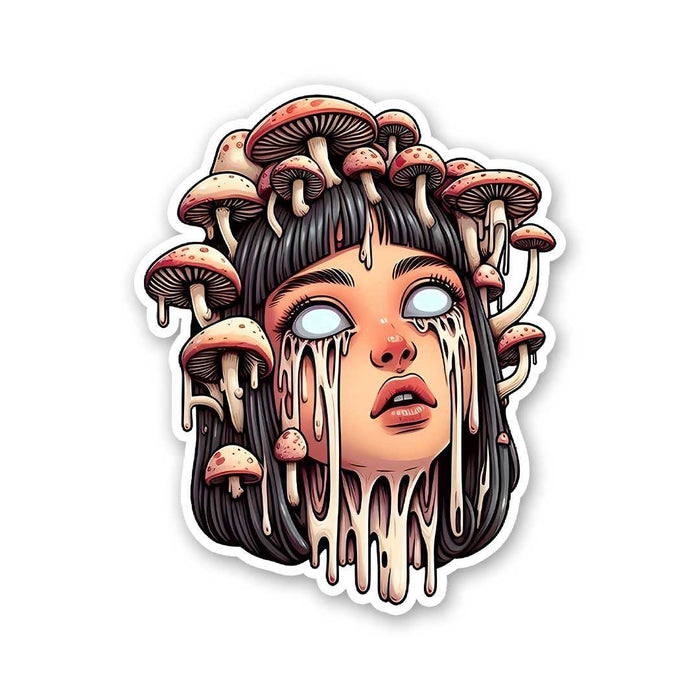 Drippy Mashroom Girl Sticker - Stickers | STICK IT UP