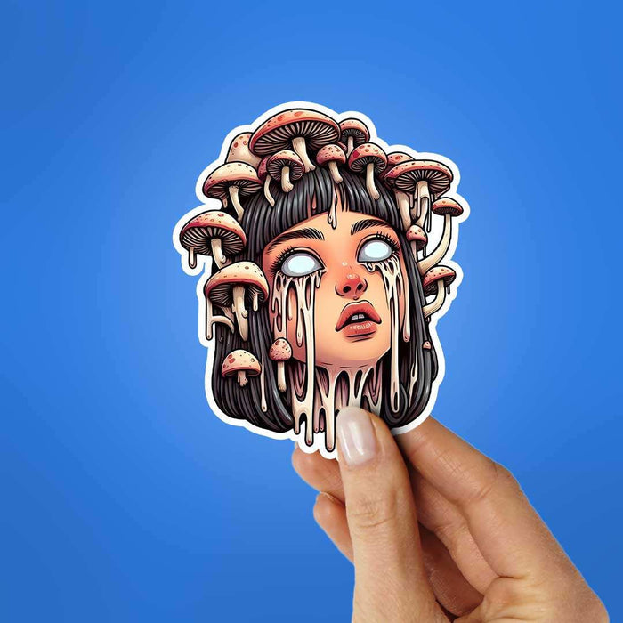 Drippy Mashroom Girl Sticker - Stickers | STICK IT UP