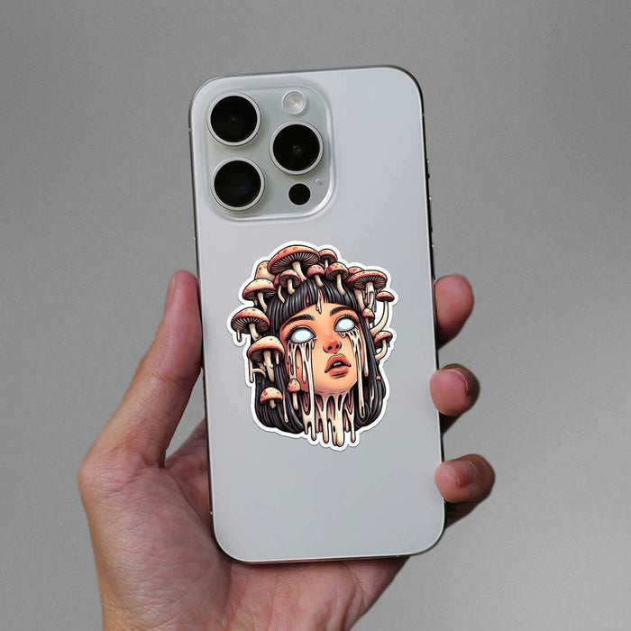 Drippy Mashroom Girl Sticker - Stickers | STICK IT UP