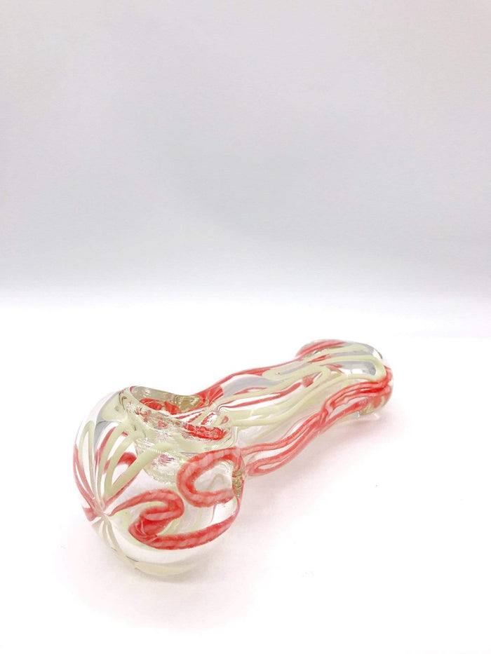 Smoke Station Hand Pipe Orange-Cream Dual-Tone Color Ribbon Spoon Hand Pipe