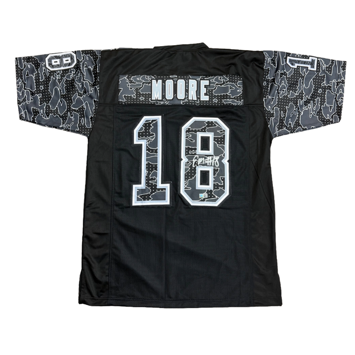 Elijah Moore Autographed Pro-Style Black Refractor Football Jersey
