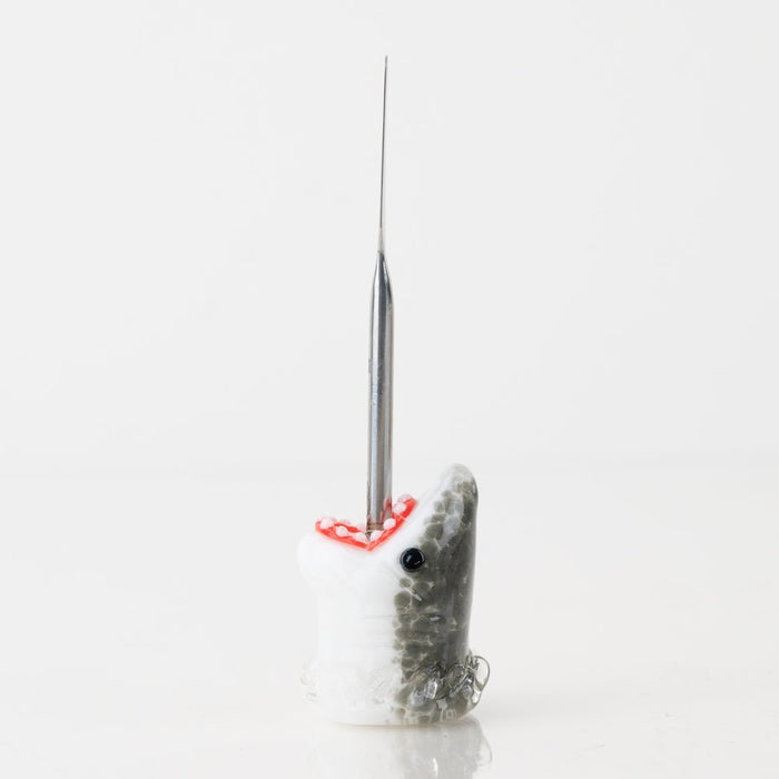 Empire Glassworks Jawsome Dabber with shark glass detail and metal working end