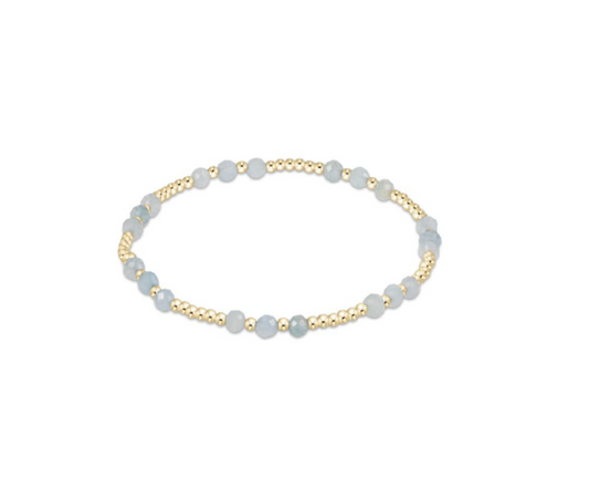 Enewton - Gemstone Gold Joy Pattern 3MM Bead Bracelet - Aquamarine - Findlay Rowe Designs