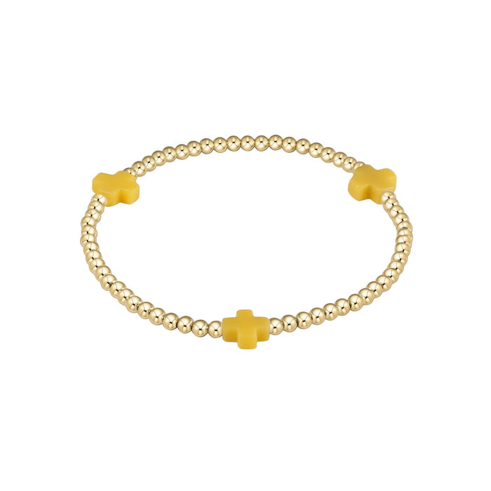 Enewton - Signature Cross Gold 3mm Bead Bracelet - Canary - Findlay Rowe Designs