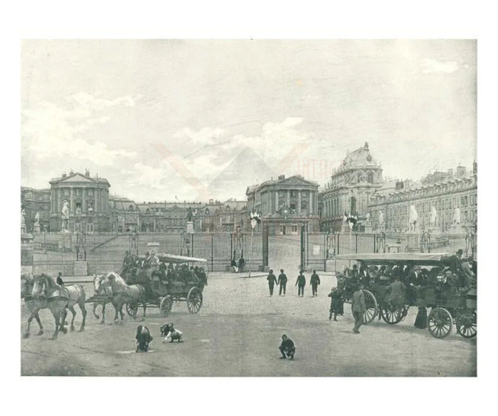 Entree du Chateau de Versailles - VINTAGEARTREPRINTS.COM