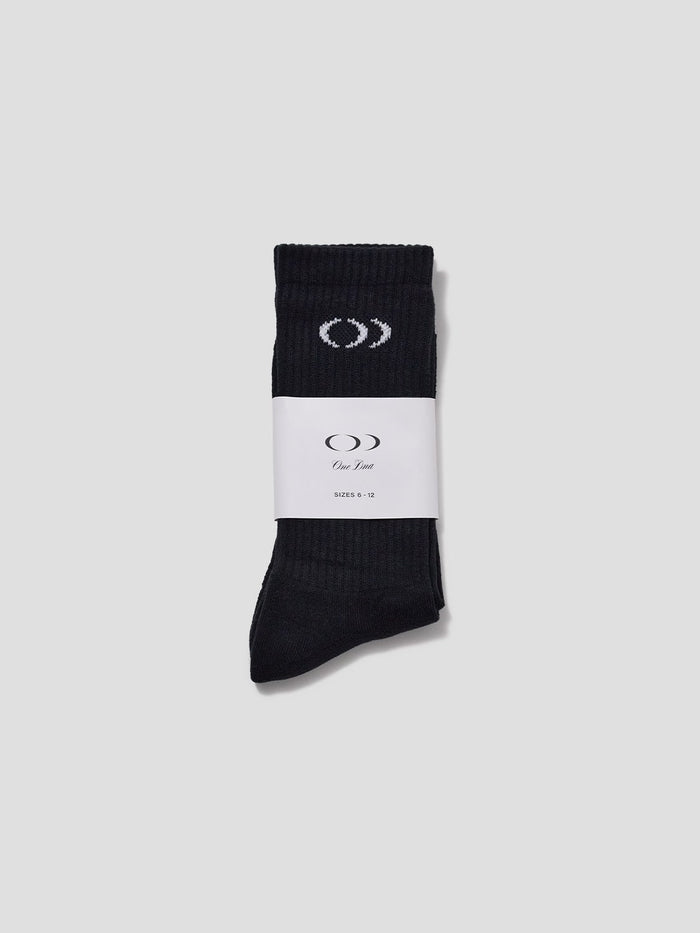 ONE DNA Everyday Athletic Crew Socks Black folded in paper wrap