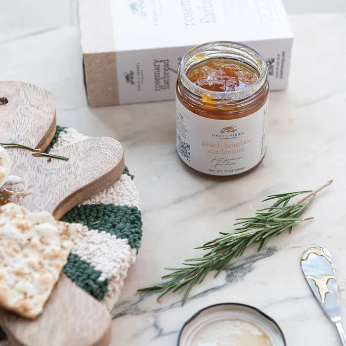 Finch & Fennel - 10 oz. Peach Bourbon Cardamom Fruit Preserves for Cheese - Findlay Rowe Designs