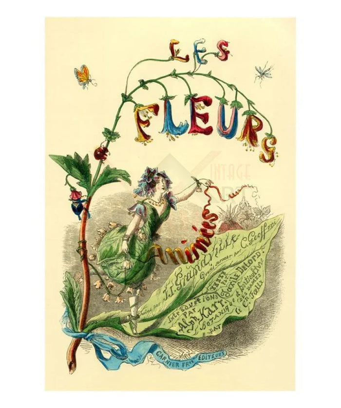 Fleurs Animees - VINTAGEARTREPRINTS.COM