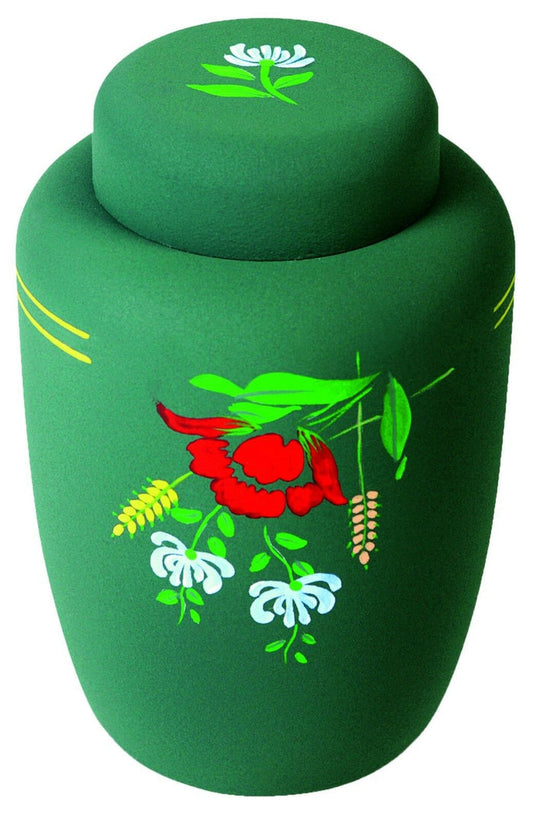 Floral Cornstarch 238 Cubic Inches Large/Adult Funeral Cremation Urn for Ashes