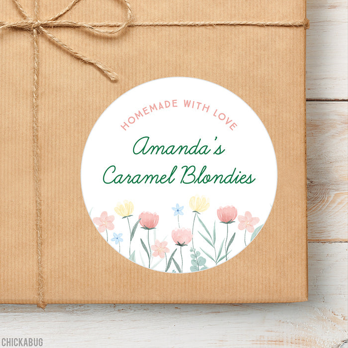Floral "Homemade With Love" Food & Baking Gift Labels