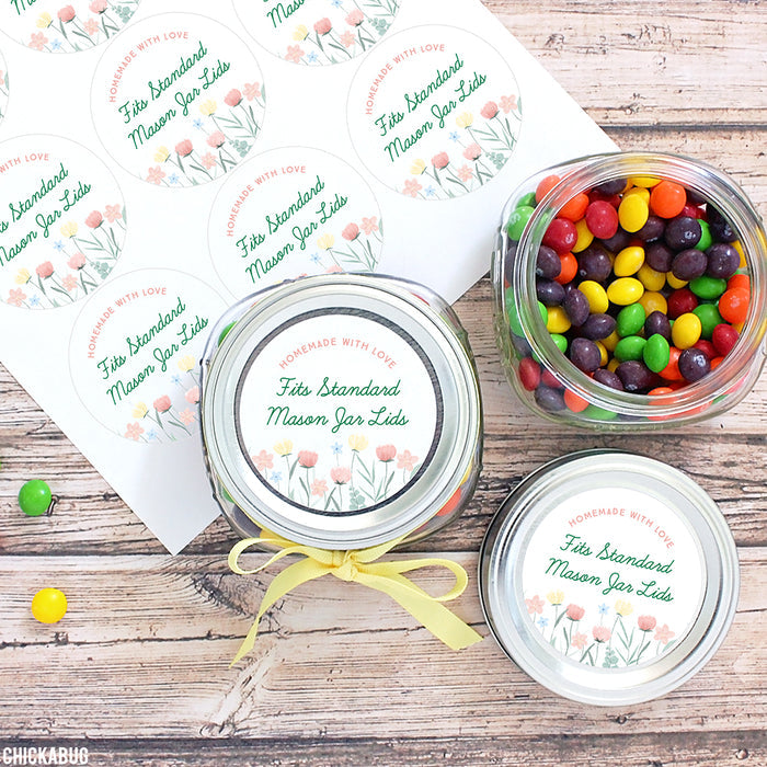 Floral "Homemade With Love" Food & Baking Gift Labels
