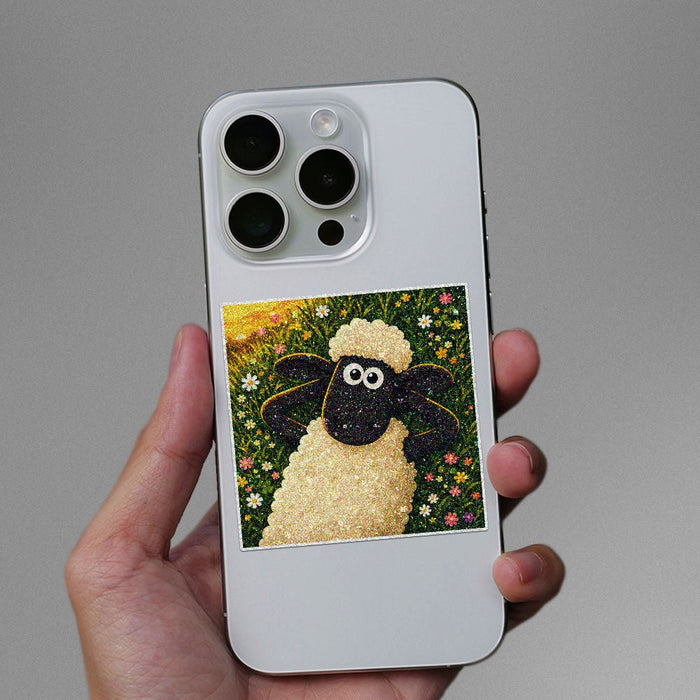 Flower Field Sheep Glitter Sticker - Glitter Stickers | STICK IT UP