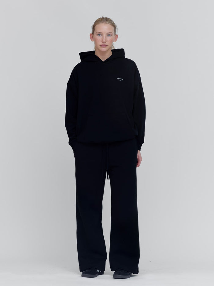 French Terry Logo Hoodie in Black