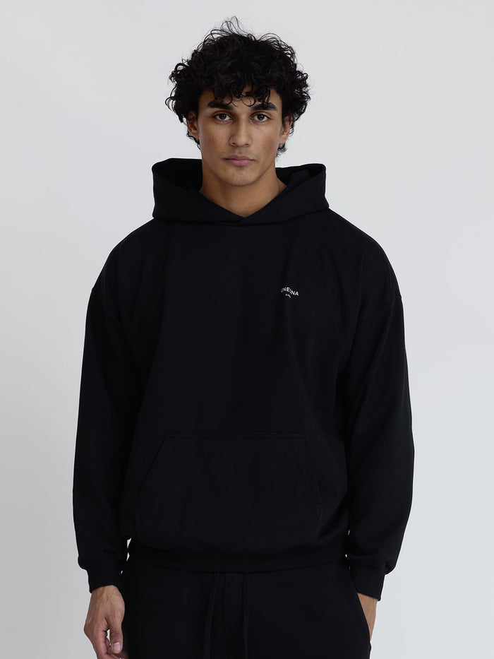 French Terry Logo Hoodie in Black