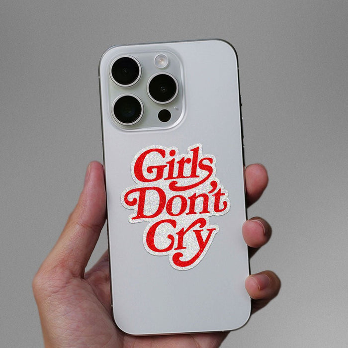 Girls Don't Cry Script Glitter Sticker - Glitter Stickers | STICK IT UP