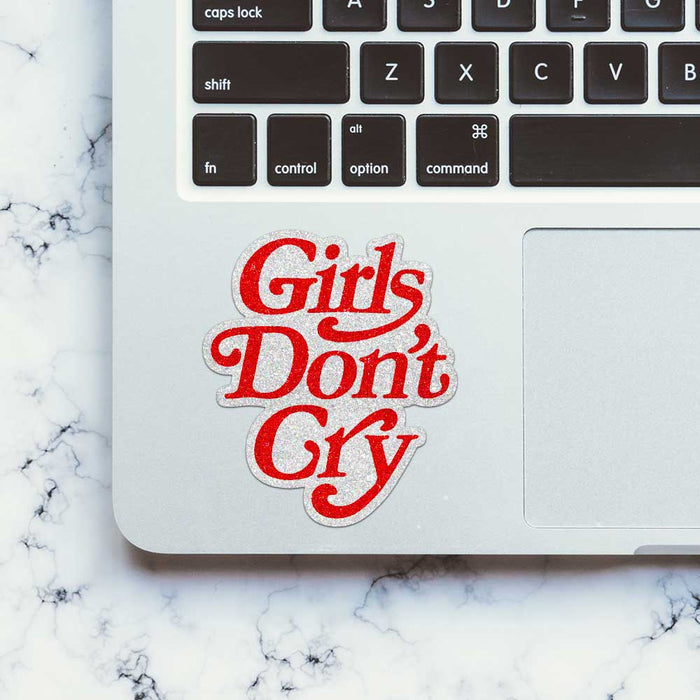 Girls Don't Cry Script Glitter Sticker - Glitter Stickers | STICK IT UP