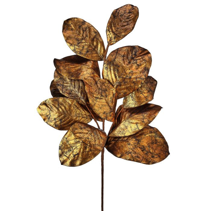 Gold Gilded Magnolia Leaf Spray
