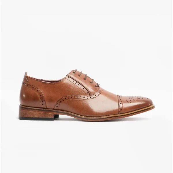Goor - 5 Eyelet Brogue Oxford Shoe Tan