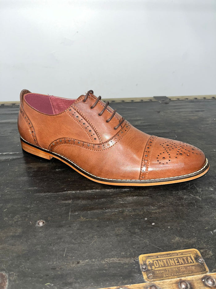 Goor - 5 Eyelet Brogue Oxford Shoe Tan