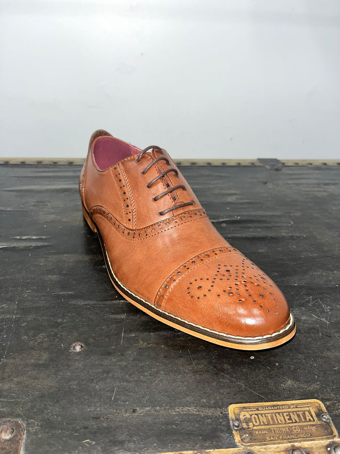 Goor - 5 Eyelet Brogue Oxford Shoe Tan