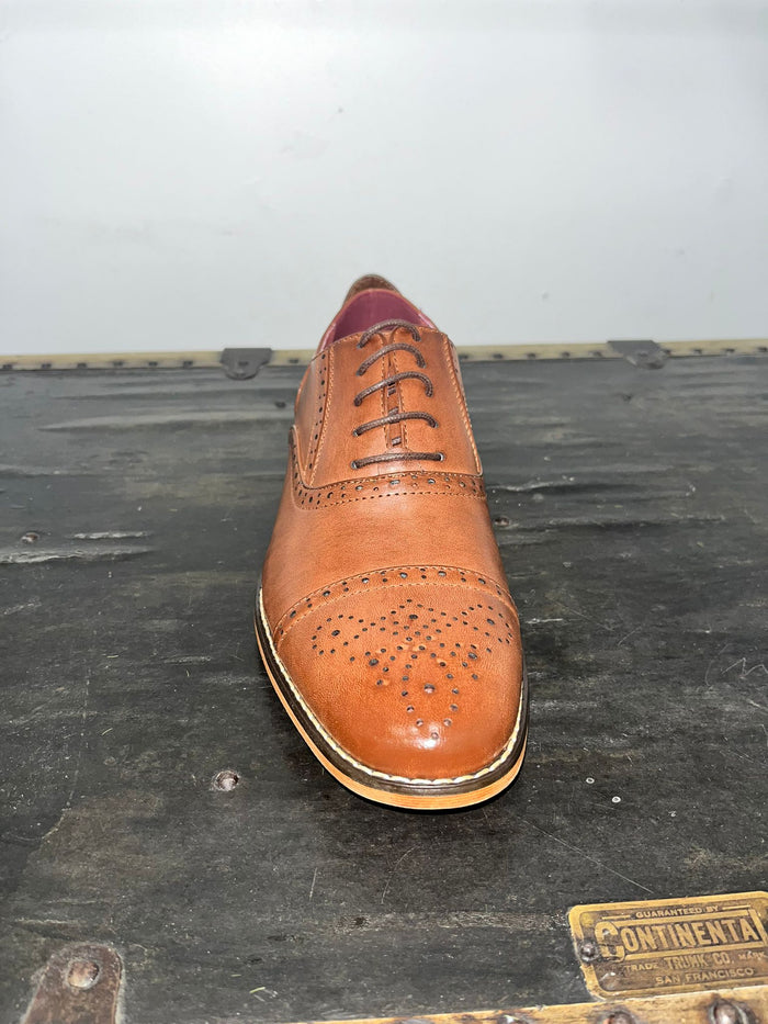 Goor - 5 Eyelet Brogue Oxford Shoe Tan