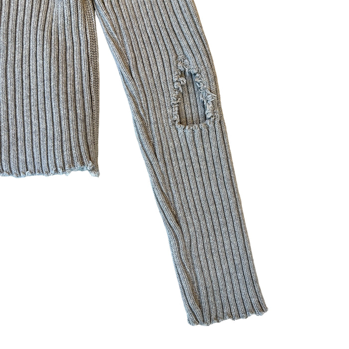 Grey Distressed Sweater - XS
