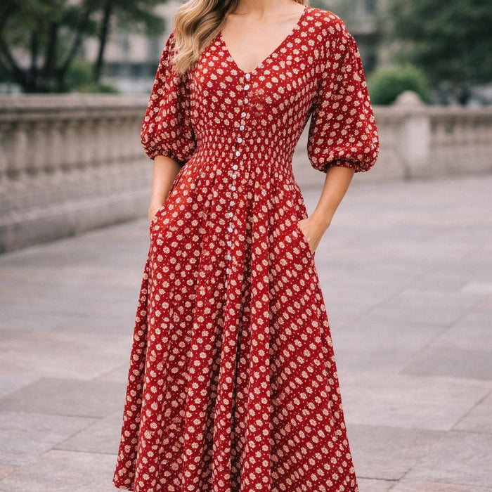Halo 3/4 Sleeve Dress (Talisman)