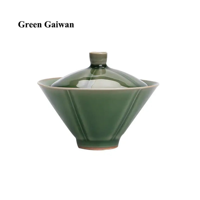 Handmade Yue Kiln Green Porcelain 100ml "Gai Wan",  50ml "Tea Cup" Gaiwan teacup tea wares teasers gongfu tea