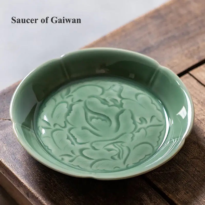 Handmade Yue Kiln Green Porcelain 100ml "Gai Wan",  50ml "Tea Cup" Gaiwan teacup tea wares teasers gongfu tea