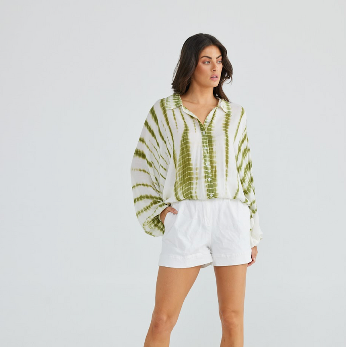 Hazel Shirt Olive Tie Dye (Talisman)