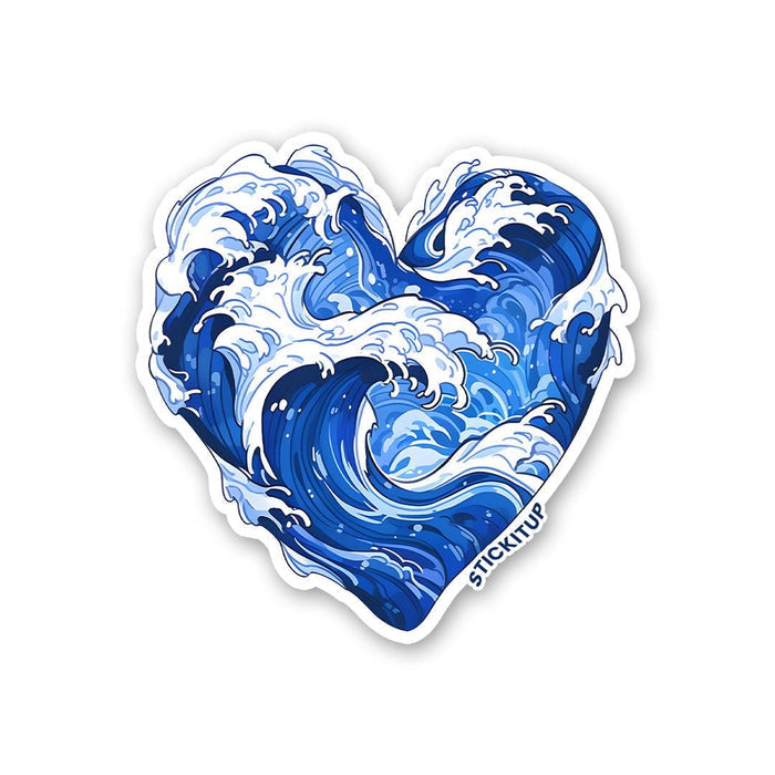 Heart Shaped Wave Sticker - Stickers | STICK IT UP