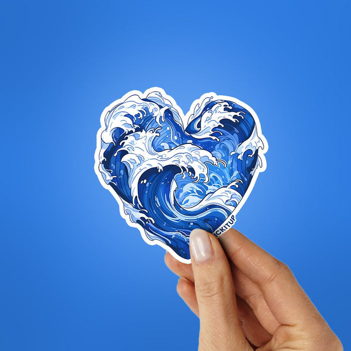 Heart Shaped Wave Sticker - Stickers | STICK IT UP