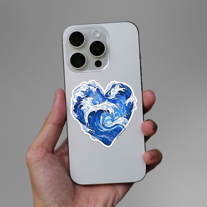 Heart Shaped Wave Sticker - Stickers | STICK IT UP