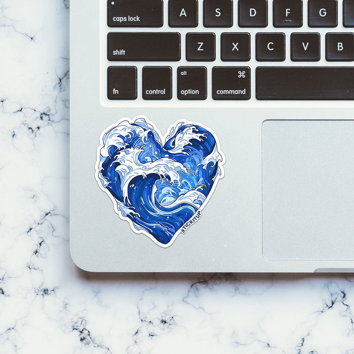 Heart Shaped Wave Sticker - Stickers | STICK IT UP