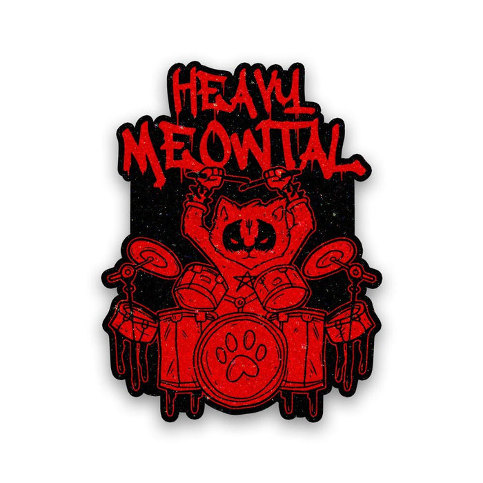 Heavy Meowtals Glitter Sticker - Glitter Stickers | STICK IT UP
