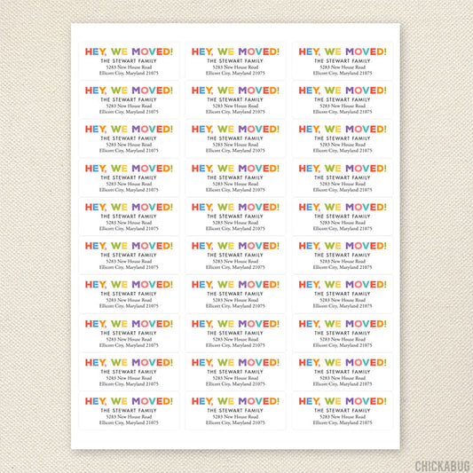 "Hey, We Moved!" Change of Address Labels