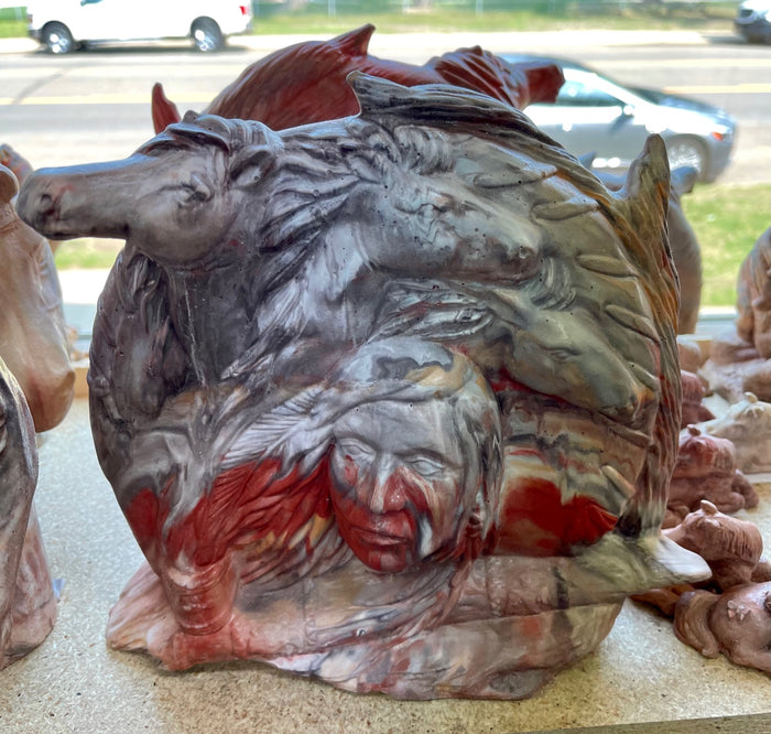 Horse with Shield by Kickingbird Pottery