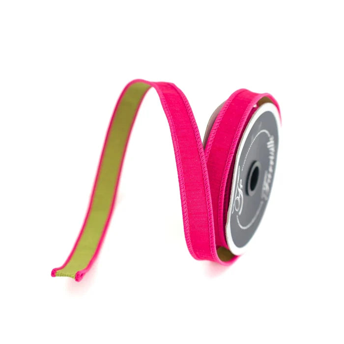 Hot Pink Spring Greenery Ribbon, .75 X 10YD