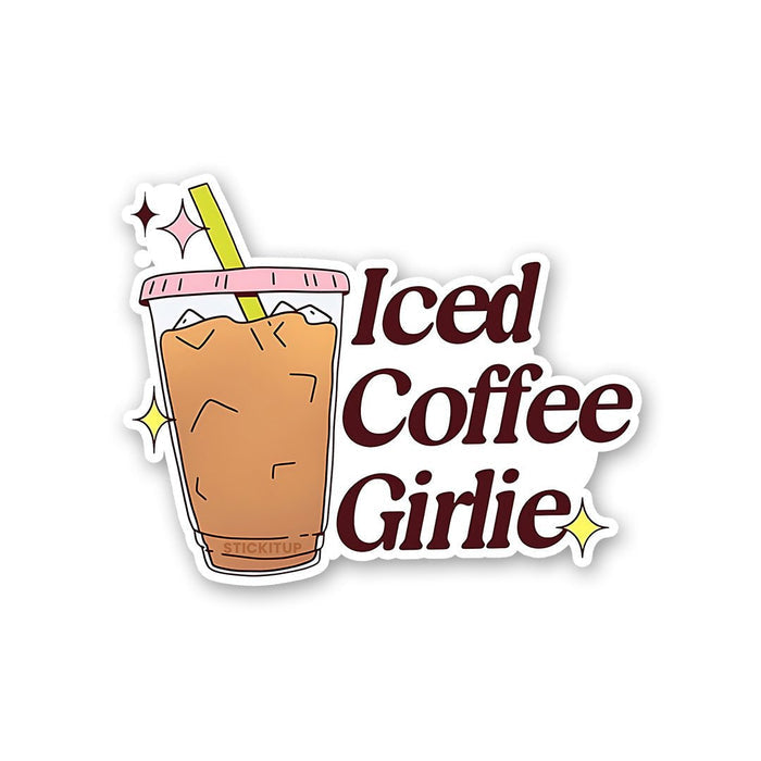 Iced Coffee Girlie Sticker - Stickers | STICK IT UP