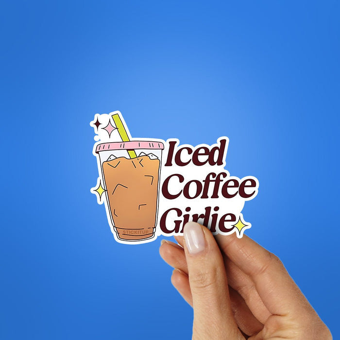 Iced Coffee Girlie Sticker - Stickers | STICK IT UP