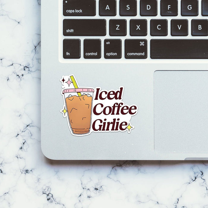 Iced Coffee Girlie Sticker - Stickers | STICK IT UP