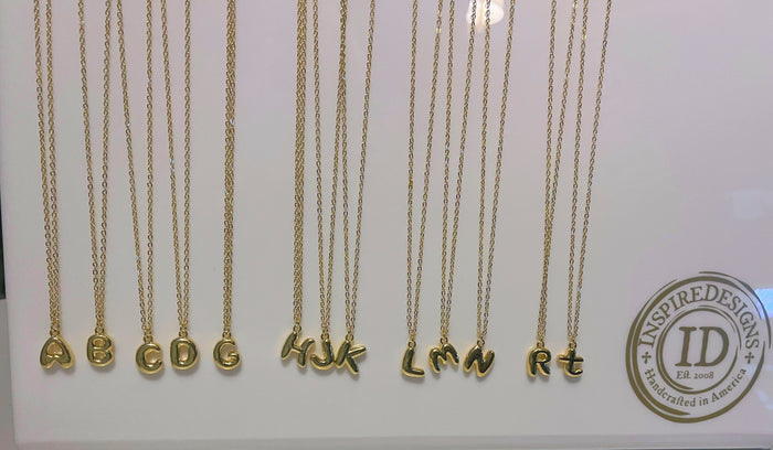 InspireDesigns - Necklace - Mini Bubble Initial - Findlay Rowe Designs
