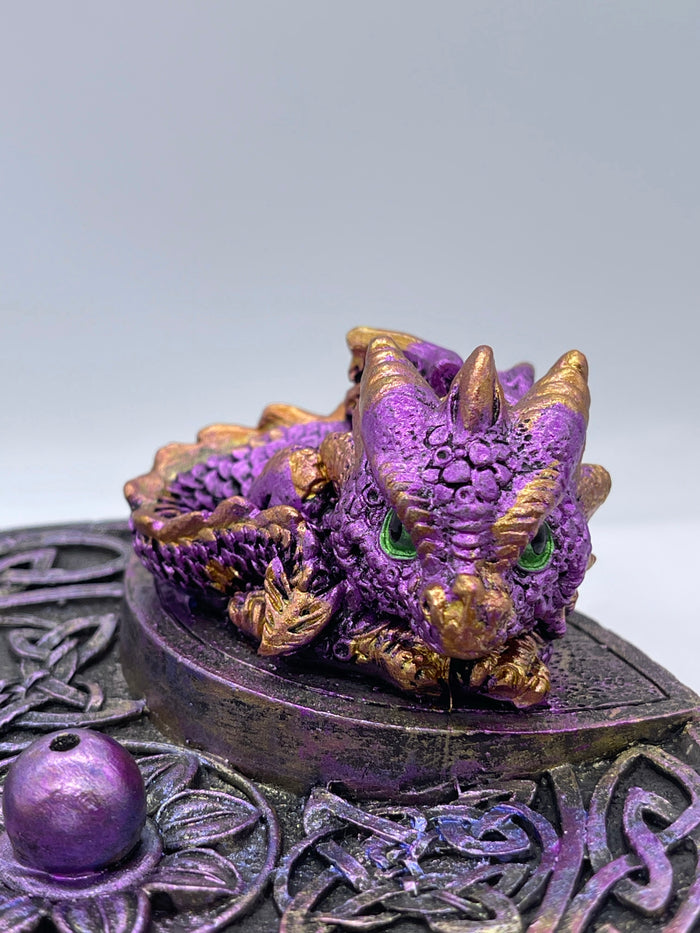 Iridescent Purple Baby Dragon Incense Stick Holder
