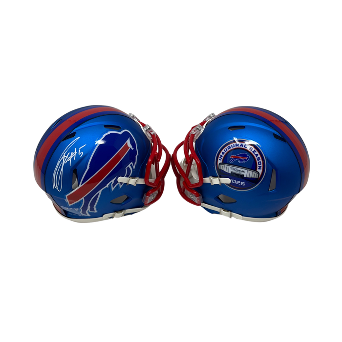 Joshua Palmer Signed TSE Exclusive Riddell Inaugural Buffalo Bills Blue Speed Mini Helmet