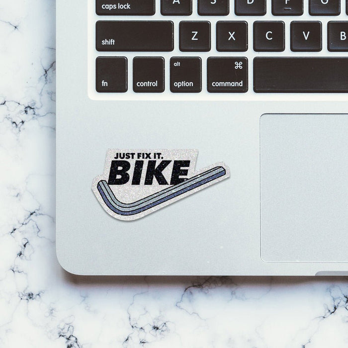 Just Fix It Bike Glitter Sticker - Glitter Stickers | STICK IT UP