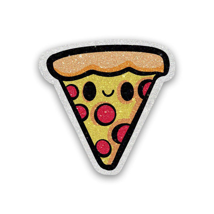 Kawaii Pizza Glitter Sticker - Glitter Stickers | STICK IT UP