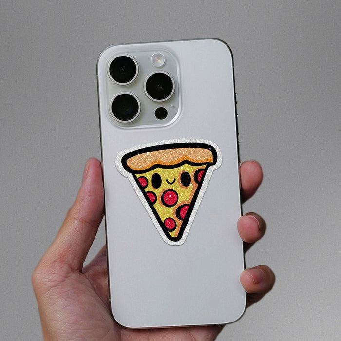 Kawaii Pizza Glitter Sticker - Glitter Stickers | STICK IT UP