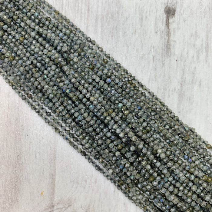 Labradorite Gemstone Rondelle - 2mm - The Bead N Crystal & Enclave Gems